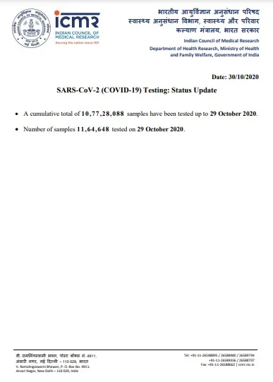 india coronavirus samples tested icmr 
